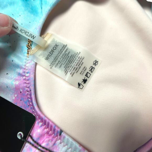 Wildfox Pink Space Cadet Galaxy Blue Print One Piece Tie Dye Festival NWT Small - Picture 13 of 14